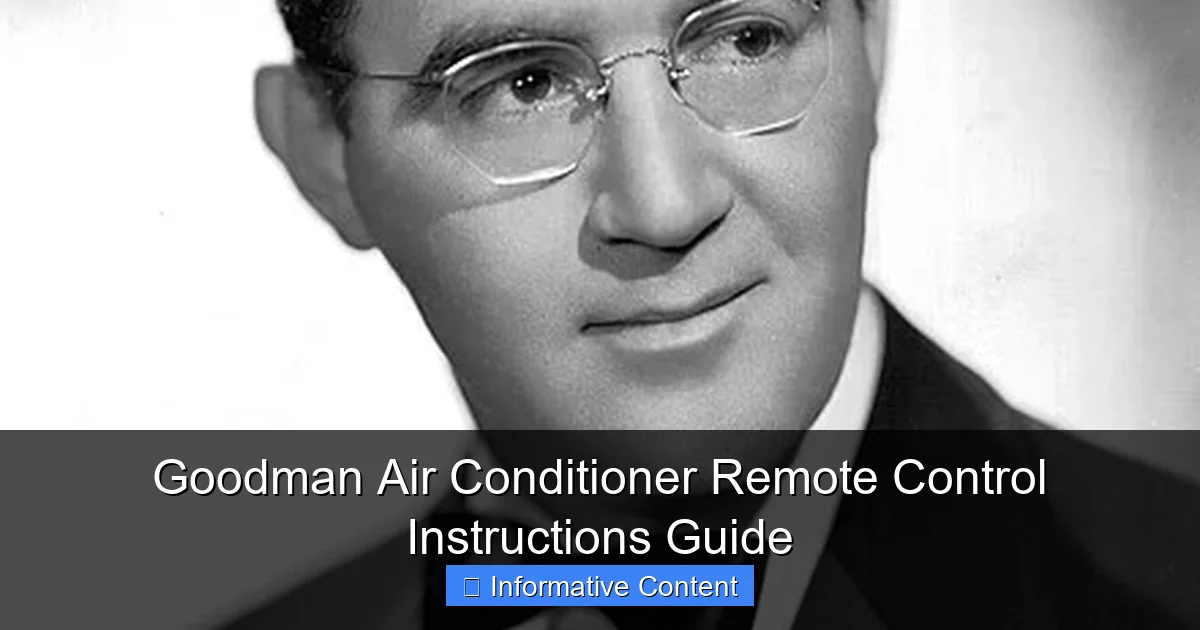 Goodman Air Conditioner Remote Control Instructions Guide