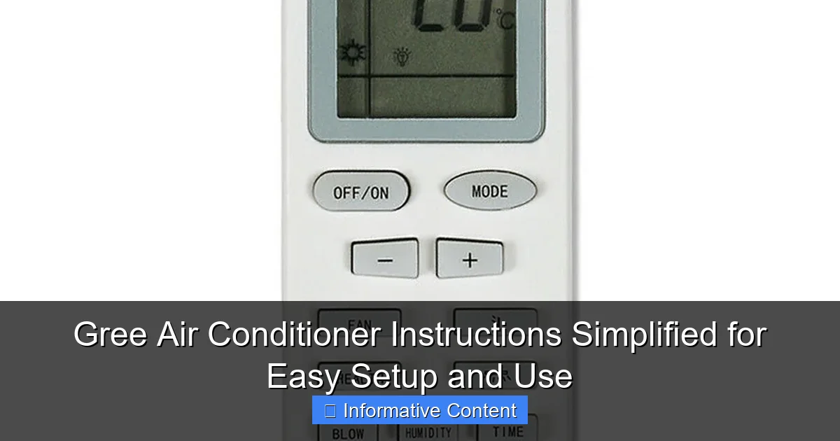 Gree Air Conditioner Instructions Simplified for Easy Setup and Use