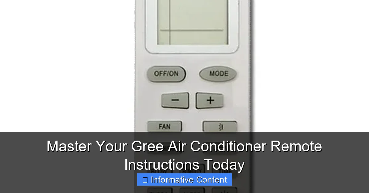 Master Your Gree Air Conditioner Remote Instructions Today