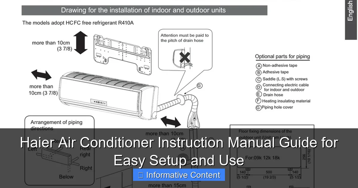 Haier Air Conditioner Instruction Manual Guide for Easy Setup and Use