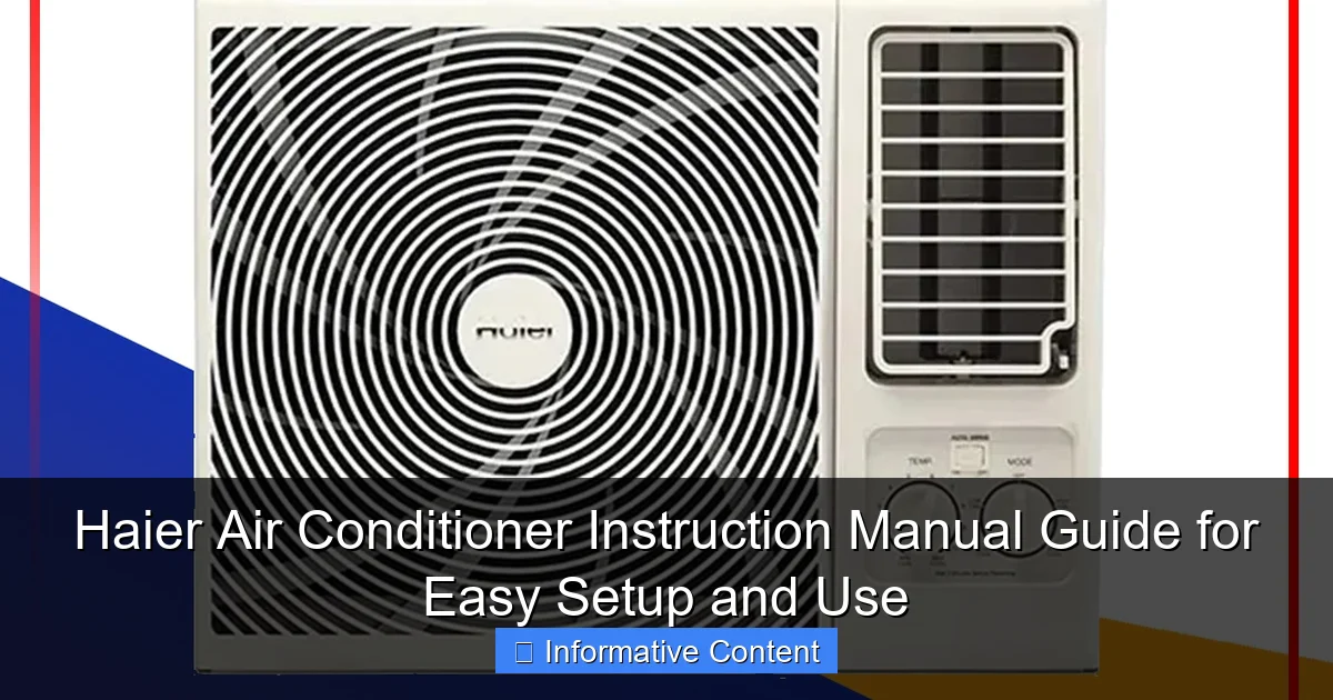 Haier Air Conditioner Instruction Manual Guide for Easy Setup and Use