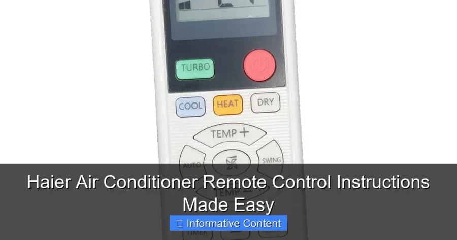 Haier Air Conditioner Remote Control Instructions Made Easy