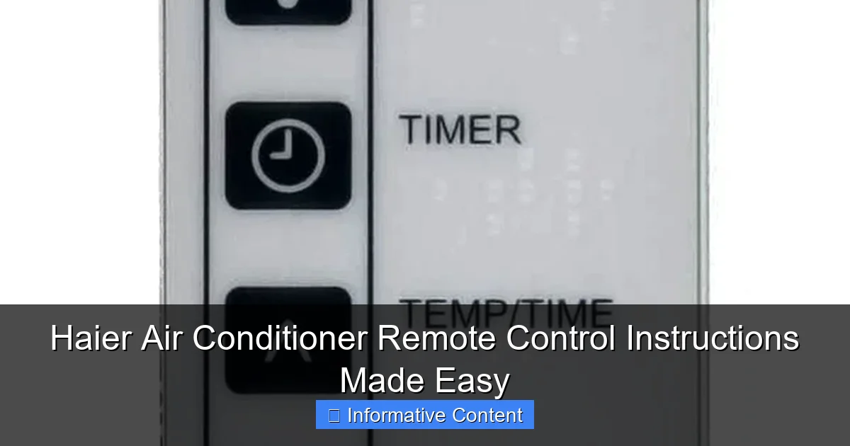 Haier Air Conditioner Remote Control Instructions Made Easy