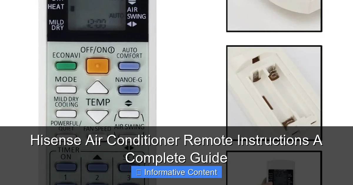 Hisense Air Conditioner Remote Instructions A Complete Guide