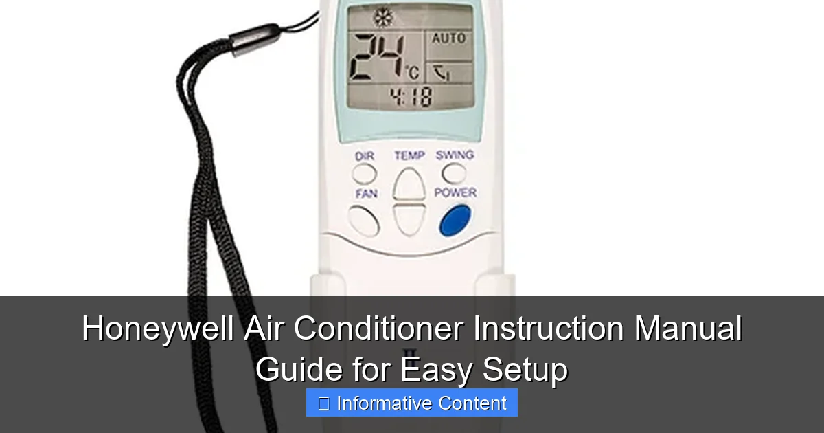 Honeywell Air Conditioner Instruction Manual Guide for Easy Setup