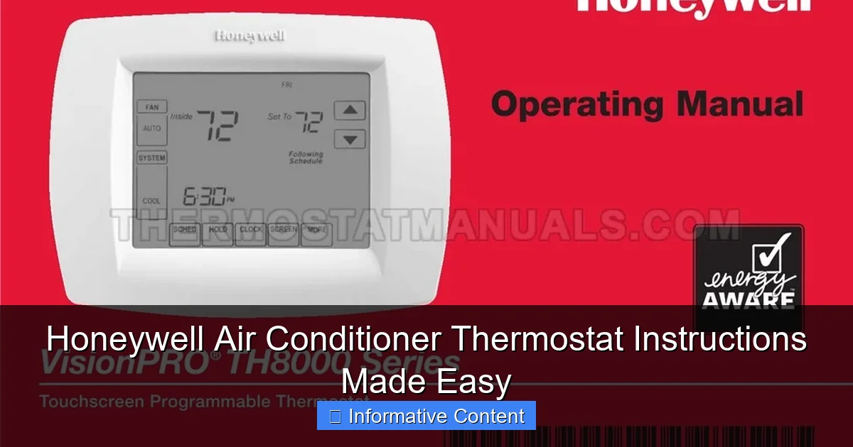 Honeywell Air Conditioner Thermostat Instructions Made Easy
