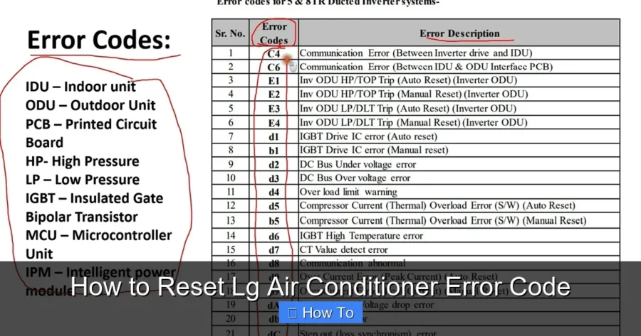 How to Reset Lg Air Conditioner Error Code