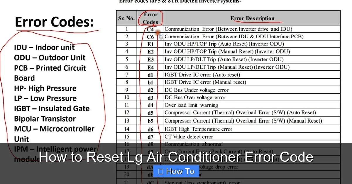 How to Reset Lg Air Conditioner Error Code