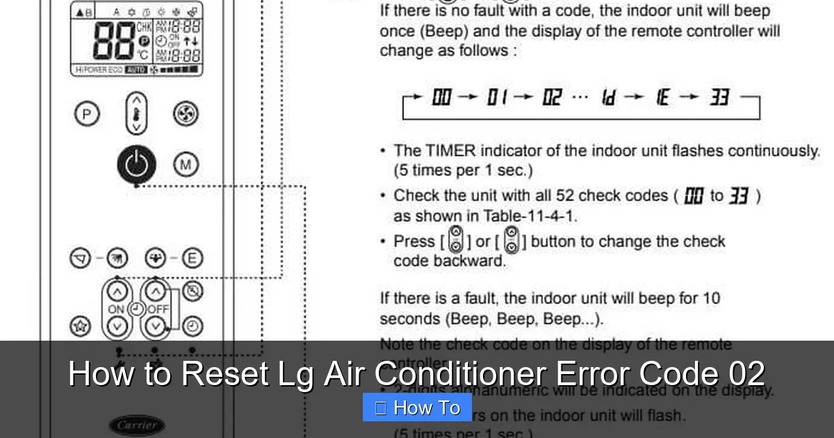 How to Reset Lg Air Conditioner Error Code 02