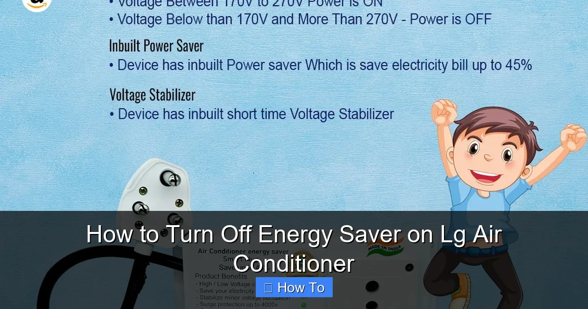 How to Turn Off Energy Saver on Lg Air Conditioner