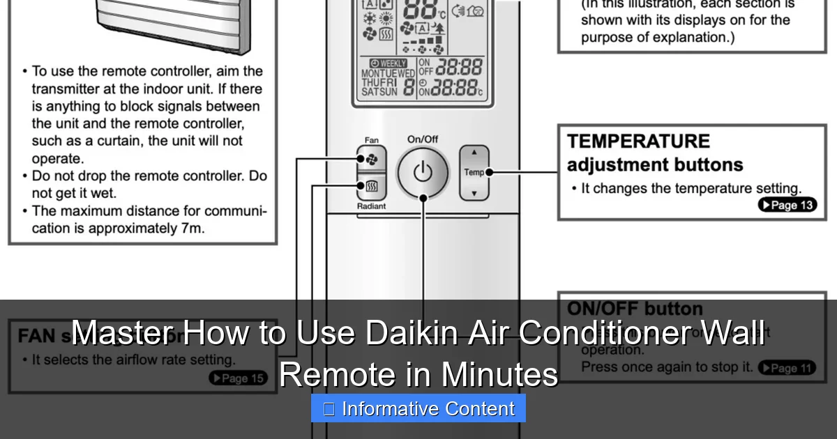 Master How to Use Daikin Air Conditioner Wall Remote in Minutes