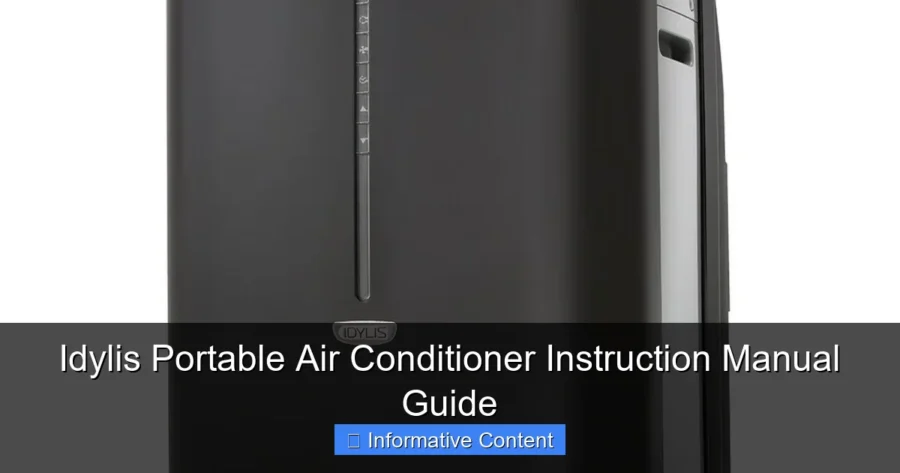 Idylis Portable Air Conditioner Instruction Manual Guide