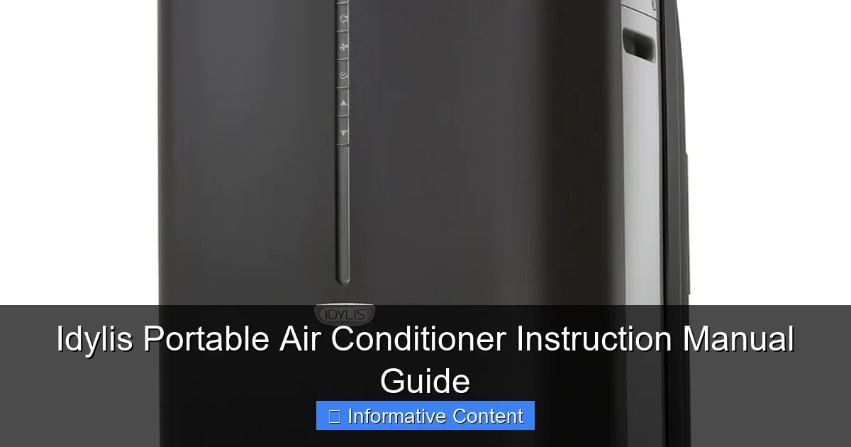 Idylis Portable Air Conditioner Instruction Manual Guide