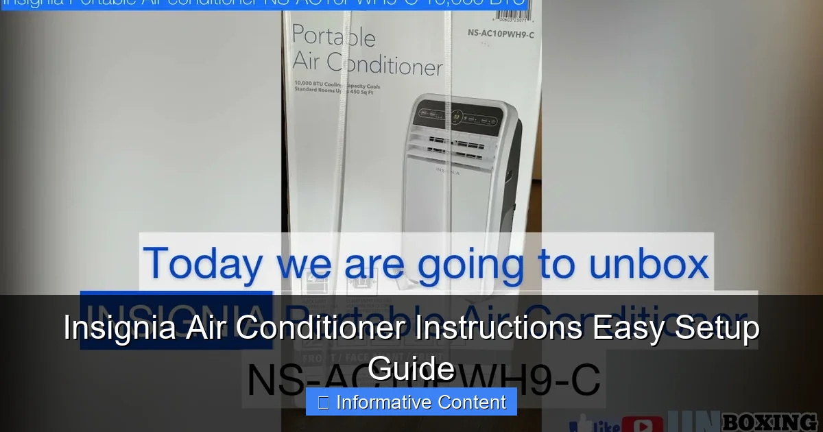 Insignia Air Conditioner Instructions Easy Setup Guide