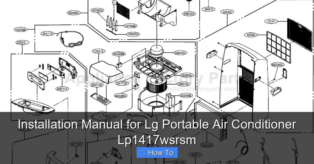 Installation Manual for Lg Portable Air Conditioner Lp1417wsrsm