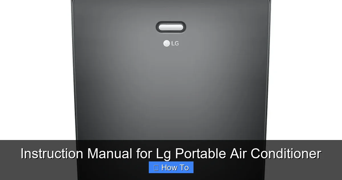 Instruction Manual for Lg Portable Air Conditioner