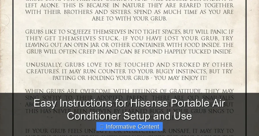 Easy Instructions for Hisense Portable Air Conditioner Setup and Use