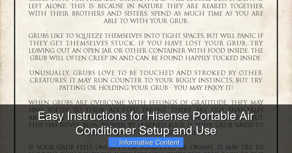Easy Instructions for Hisense Portable Air Conditioner Setup and Use