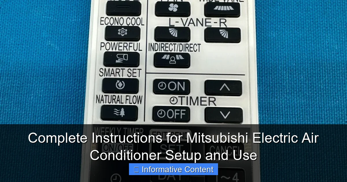 Complete Instructions for Mitsubishi Electric Air Conditioner Setup and Use