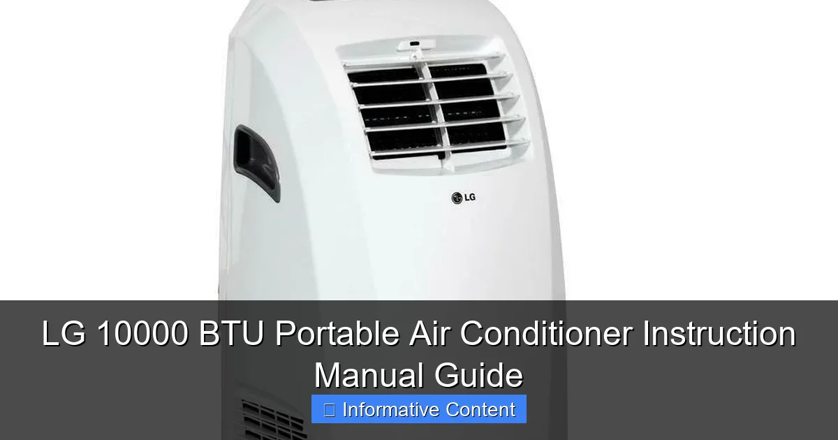 LG 10000 BTU Portable Air Conditioner Instruction Manual Guide