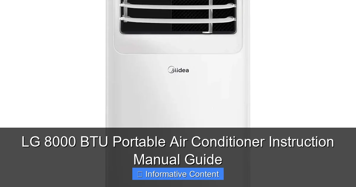 LG 8000 BTU Portable Air Conditioner Instruction Manual Guide