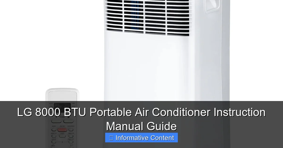 LG 8000 BTU Portable Air Conditioner Instruction Manual Guide