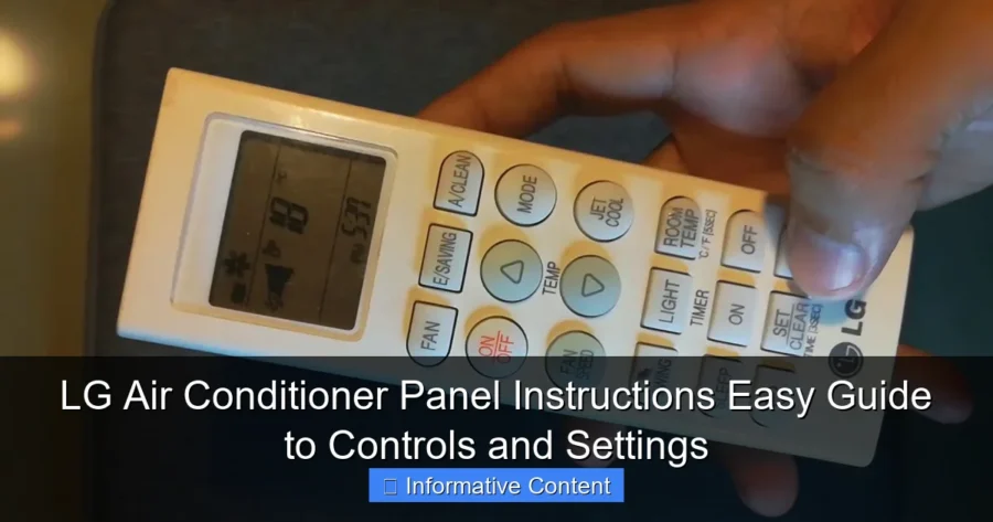 LG Air Conditioner Panel Instructions Easy Guide to Controls and Settings