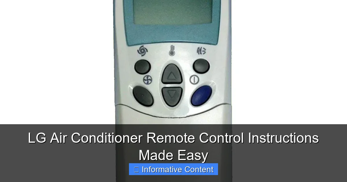 LG Air Conditioner Remote Control Instructions Made Easy