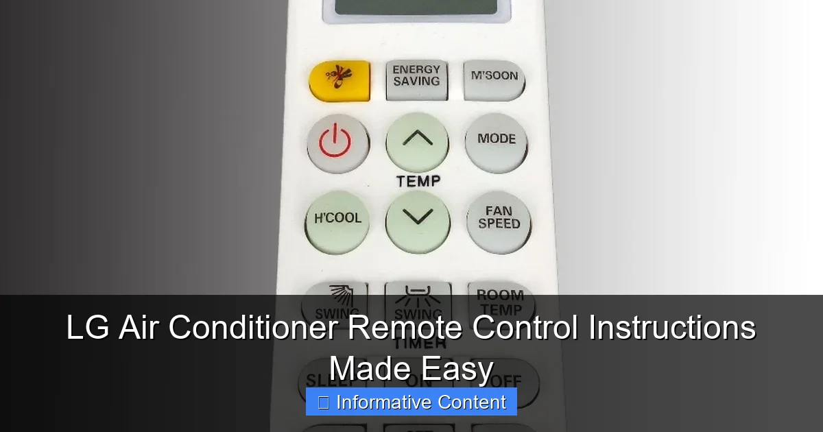 LG Air Conditioner Remote Control Instructions Made Easy