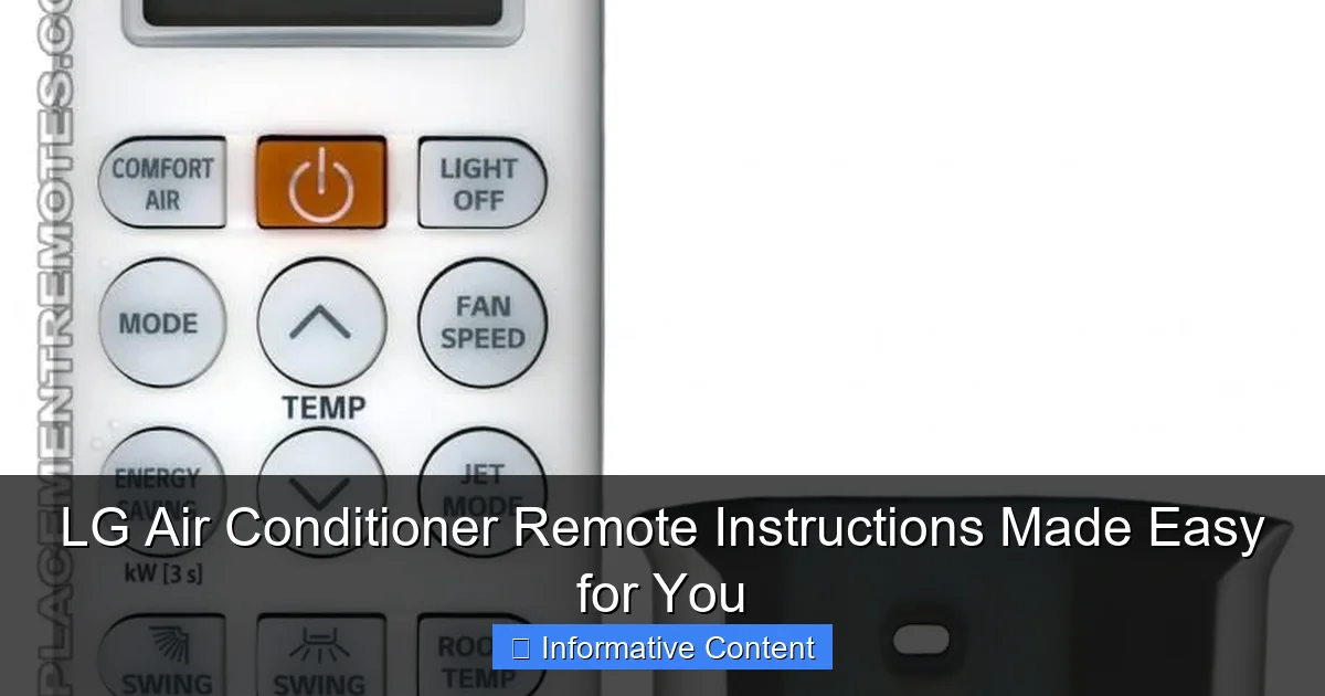 LG Air Conditioner Remote Instructions Made Easy for You