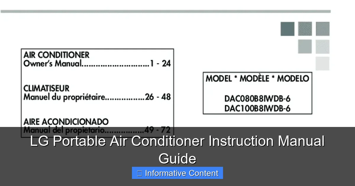 LG Portable Air Conditioner Instruction Manual Guide
