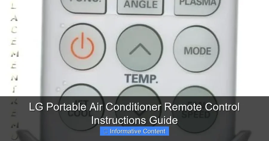 LG Portable Air Conditioner Remote Control Instructions Guide