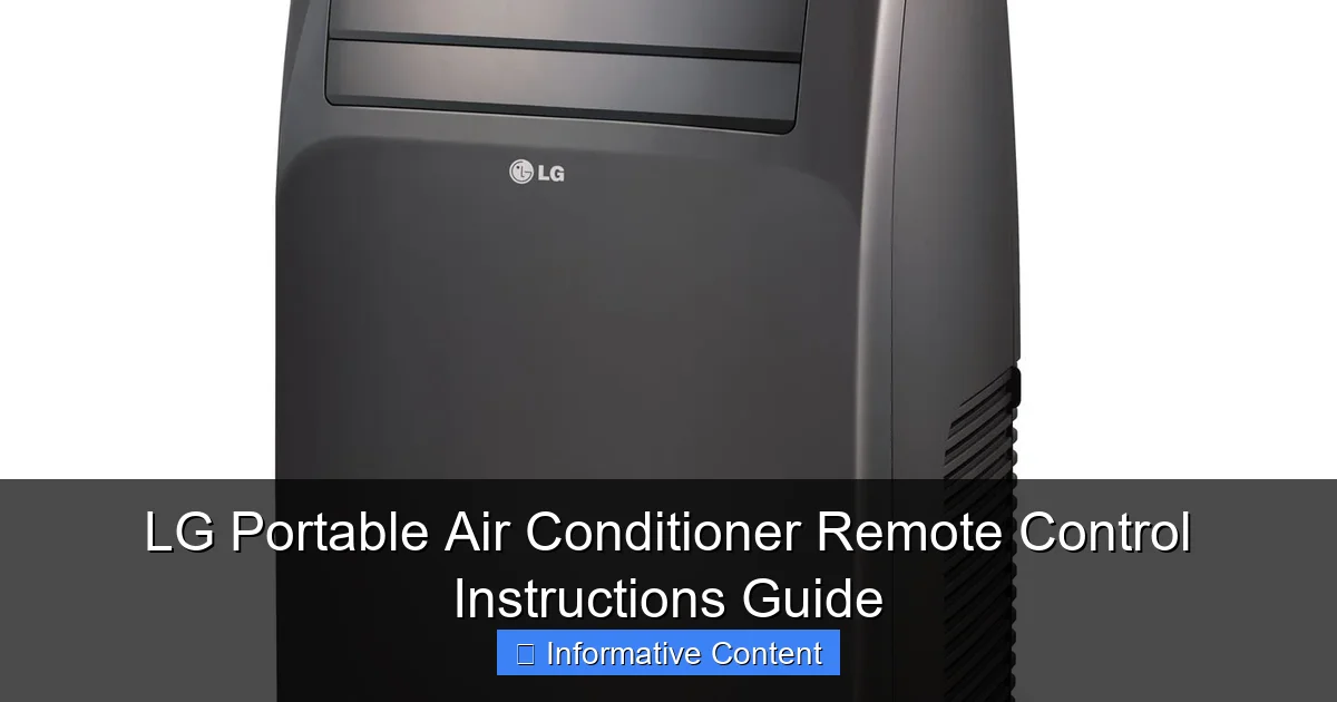 LG Portable Air Conditioner Remote Control Instructions Guide