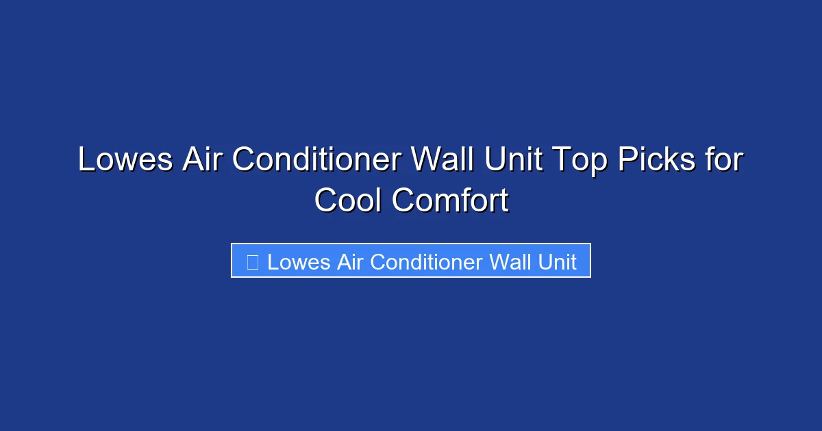 Lowes Air Conditioner Wall Unit Top Picks for Cool Comfort