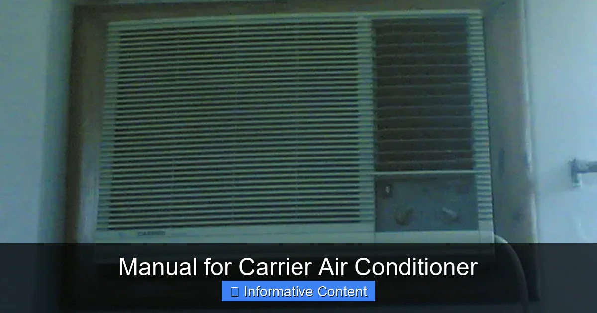 Manual for Carrier Air Conditioner