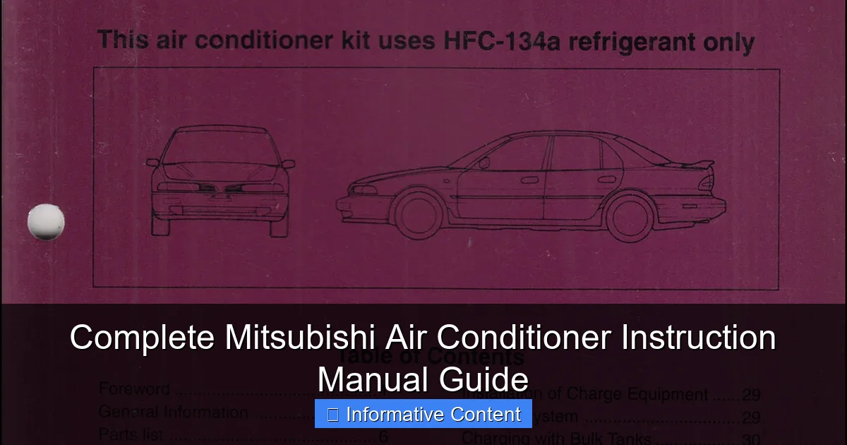 Complete Mitsubishi Air Conditioner Instruction Manual Guide