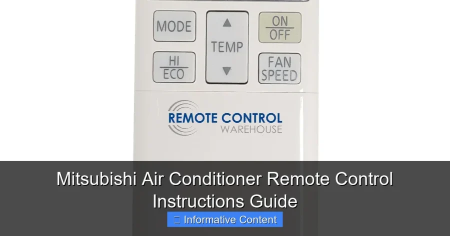 Mitsubishi Air Conditioner Remote Control Instructions Guide