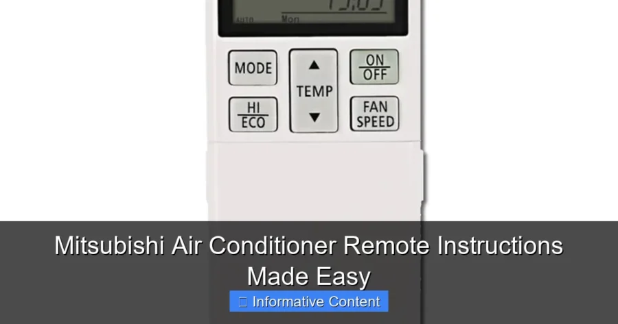 Mitsubishi Air Conditioner Remote Instructions Made Easy