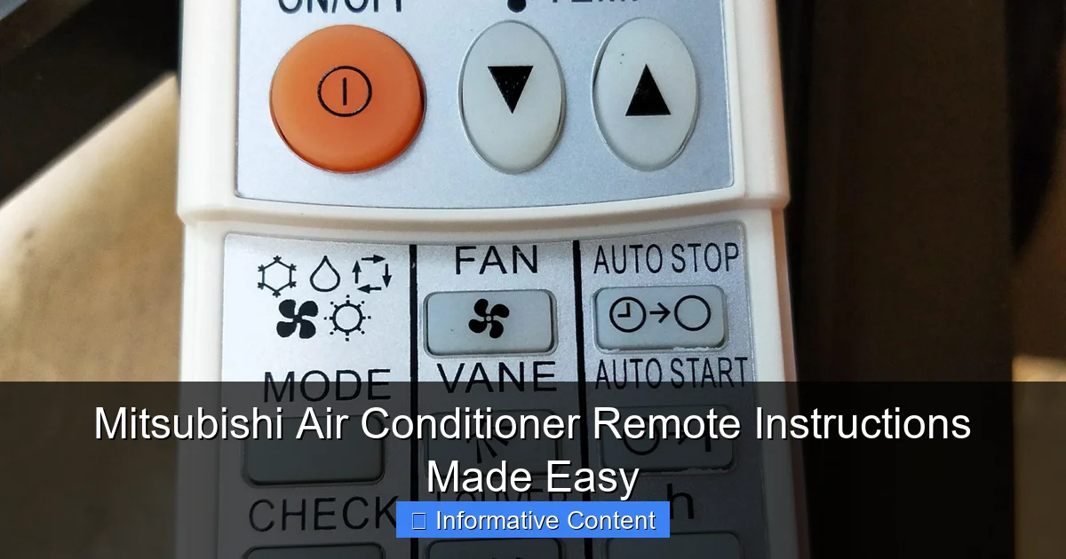 Mitsubishi Air Conditioner Remote Instructions Made Easy