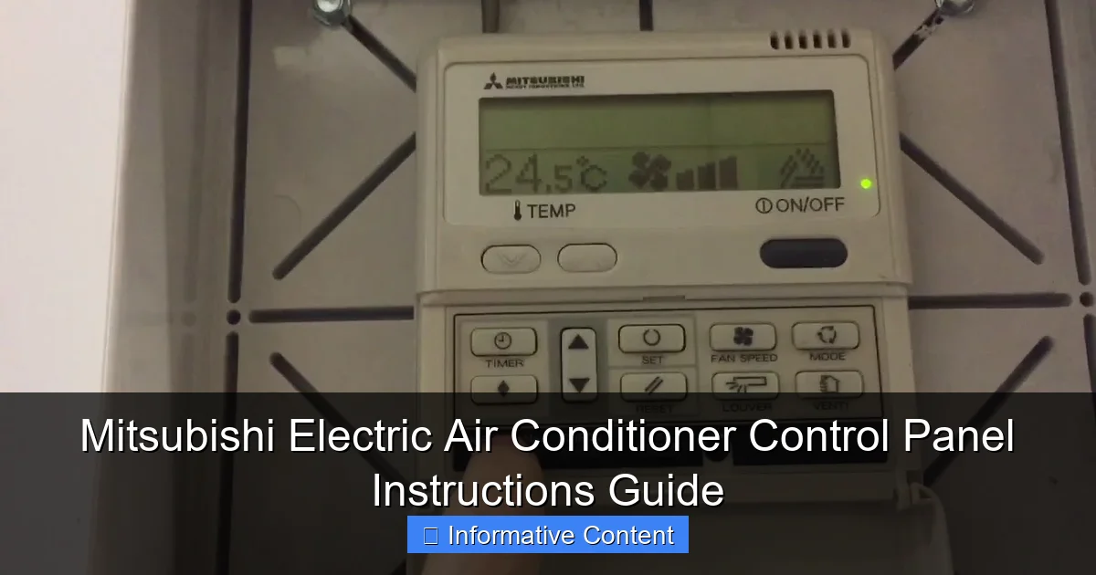Mitsubishi Electric Air Conditioner Control Panel Instructions Guide