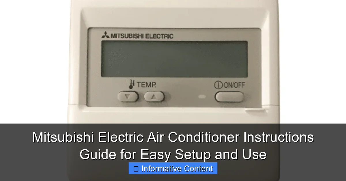 Mitsubishi Electric Air Conditioner Instructions Guide for Easy Setup and Use