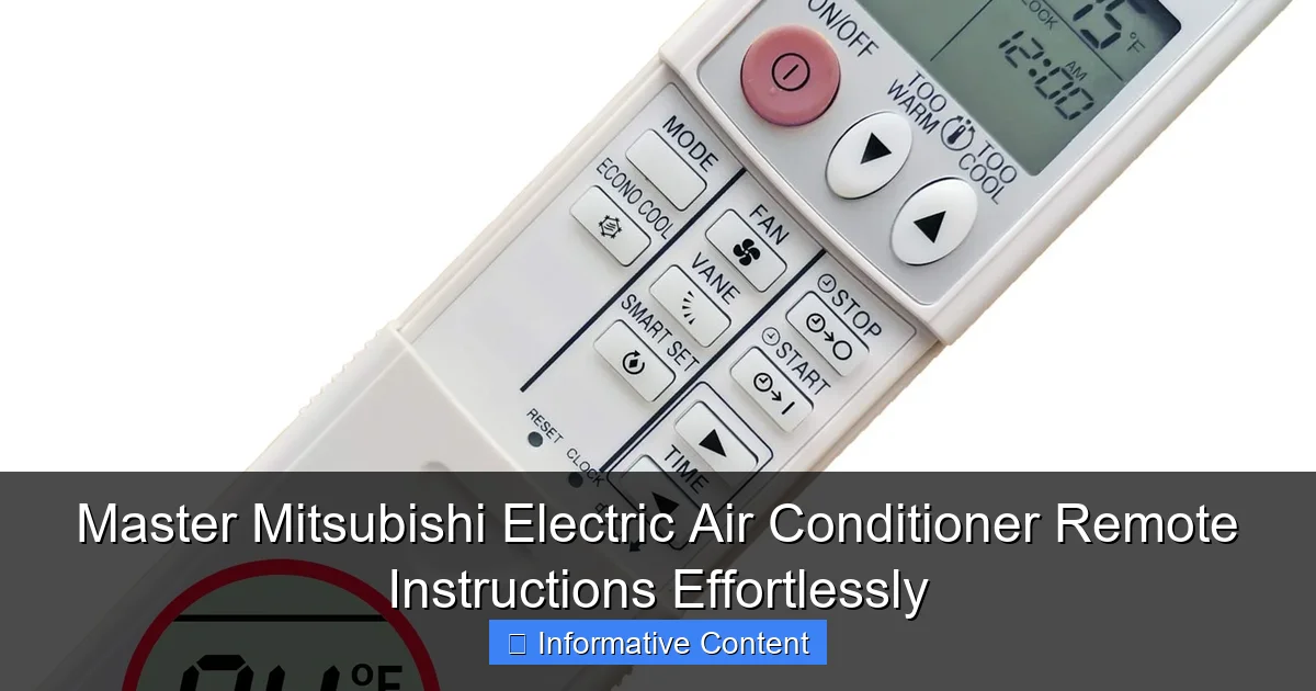 Master Mitsubishi Electric Air Conditioner Remote Instructions Effortlessly