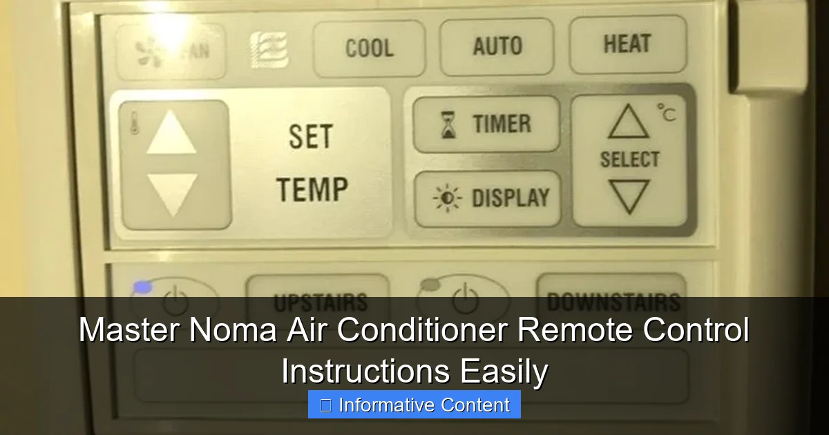 Master Noma Air Conditioner Remote Control Instructions Easily