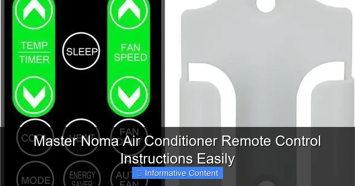 Master Noma Air Conditioner Remote Control Instructions Easily