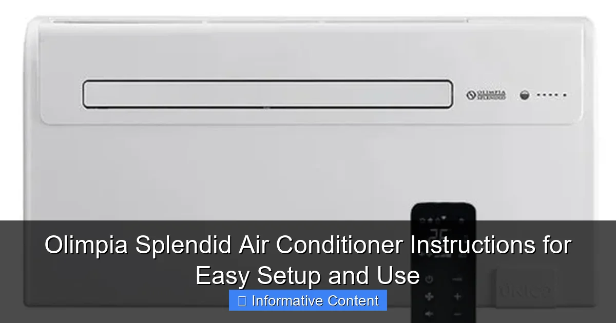 Olimpia Splendid Air Conditioner Instructions for Easy Setup and Use