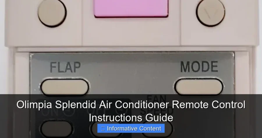 Olimpia Splendid Air Conditioner Remote Control Instructions Guide