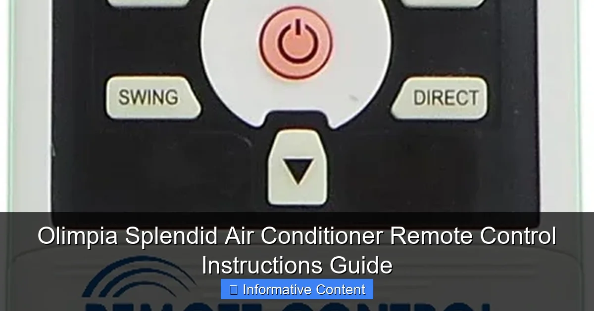 Olimpia Splendid Air Conditioner Remote Control Instructions Guide