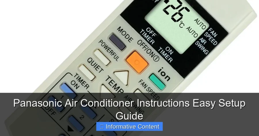 Panasonic Air Conditioner Instructions Easy Setup Guide