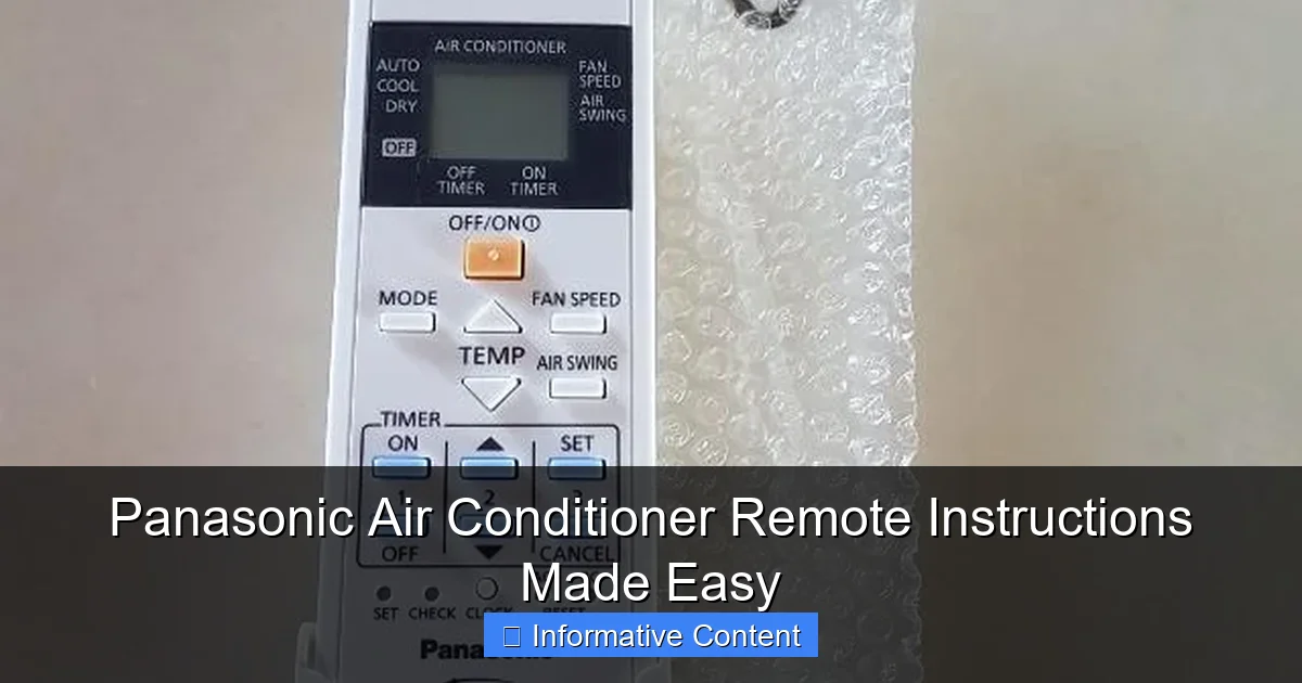 Panasonic Air Conditioner Remote Instructions Made Easy