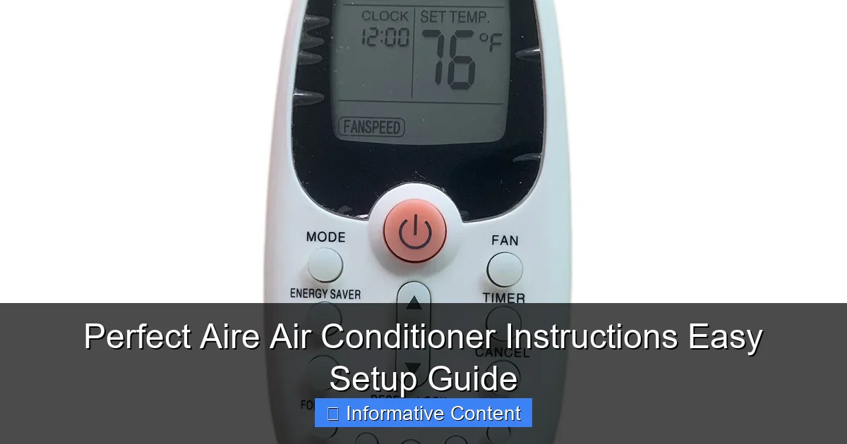 Perfect Aire Air Conditioner Instructions Easy Setup Guide